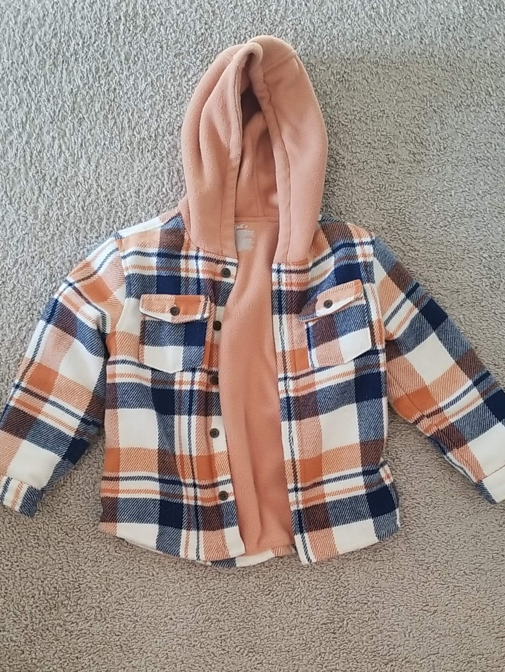 Cat & Jack Long Sleeve Flannel Hoodie Jacket Toddler 5T